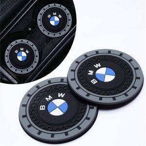 NWT INSPIRED BMW Logo Car Coasters in Black and Blue
